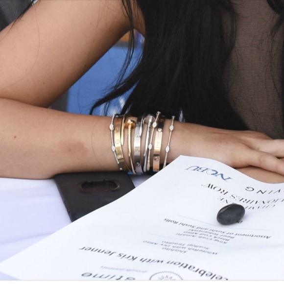 ROSE GOLD hot🌶nail bracelet with rhinestones - Picture 7 of 8